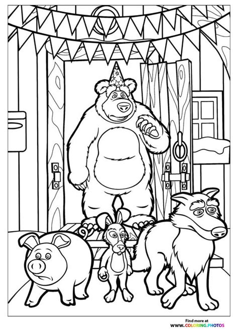 coloring pages masha and bear|masha i medved printable.